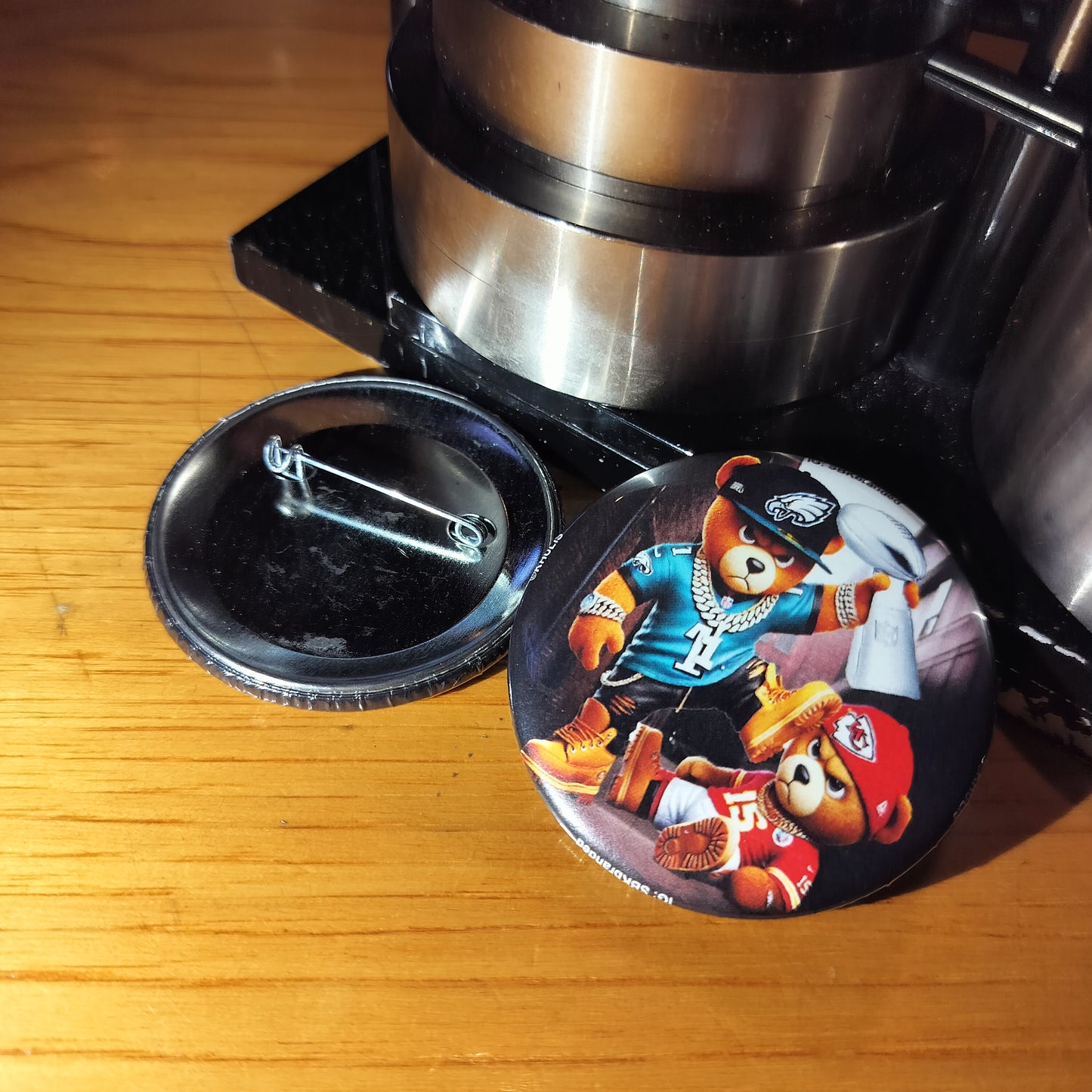 Teddy Bear Philly vs KC Fight Photo Button