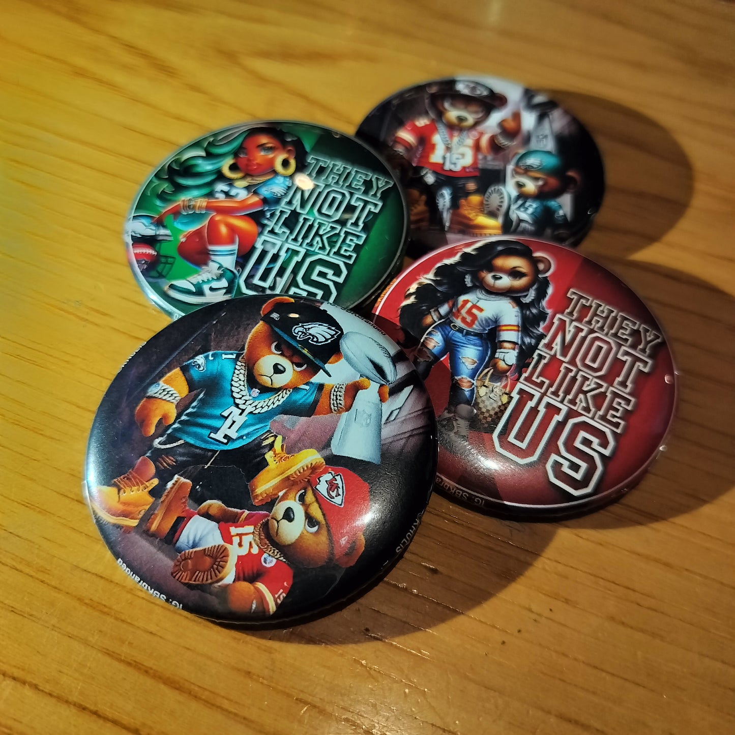 Teddy Bear Philly vs KC Fight Photo Button