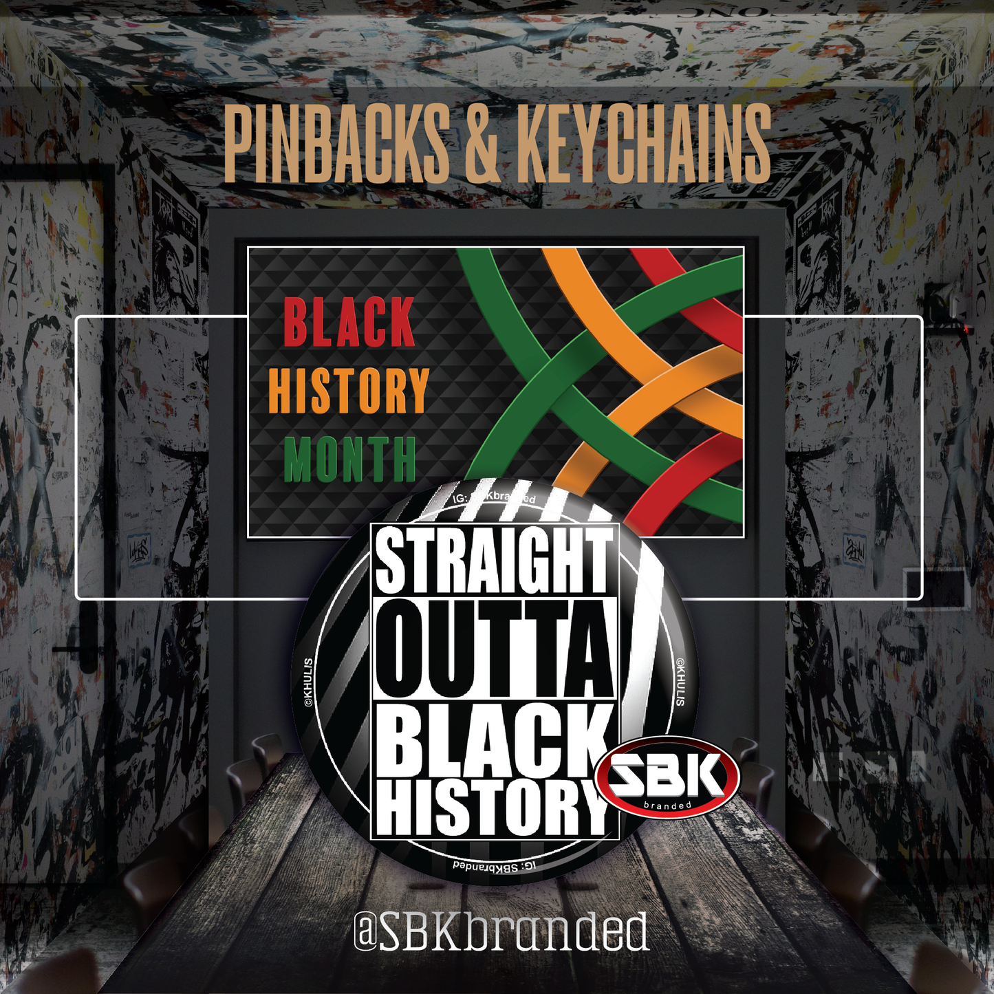 Straight Outta Black History Pinback Photo Button