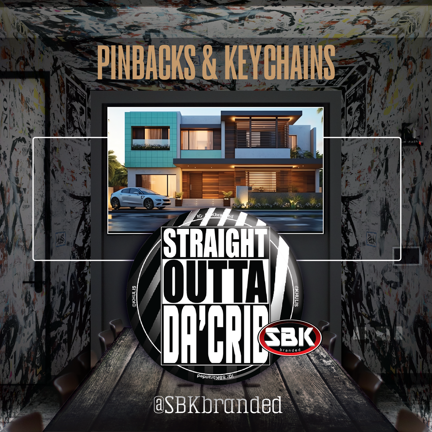 Straight Outta Da Crib Pinback Photo Button