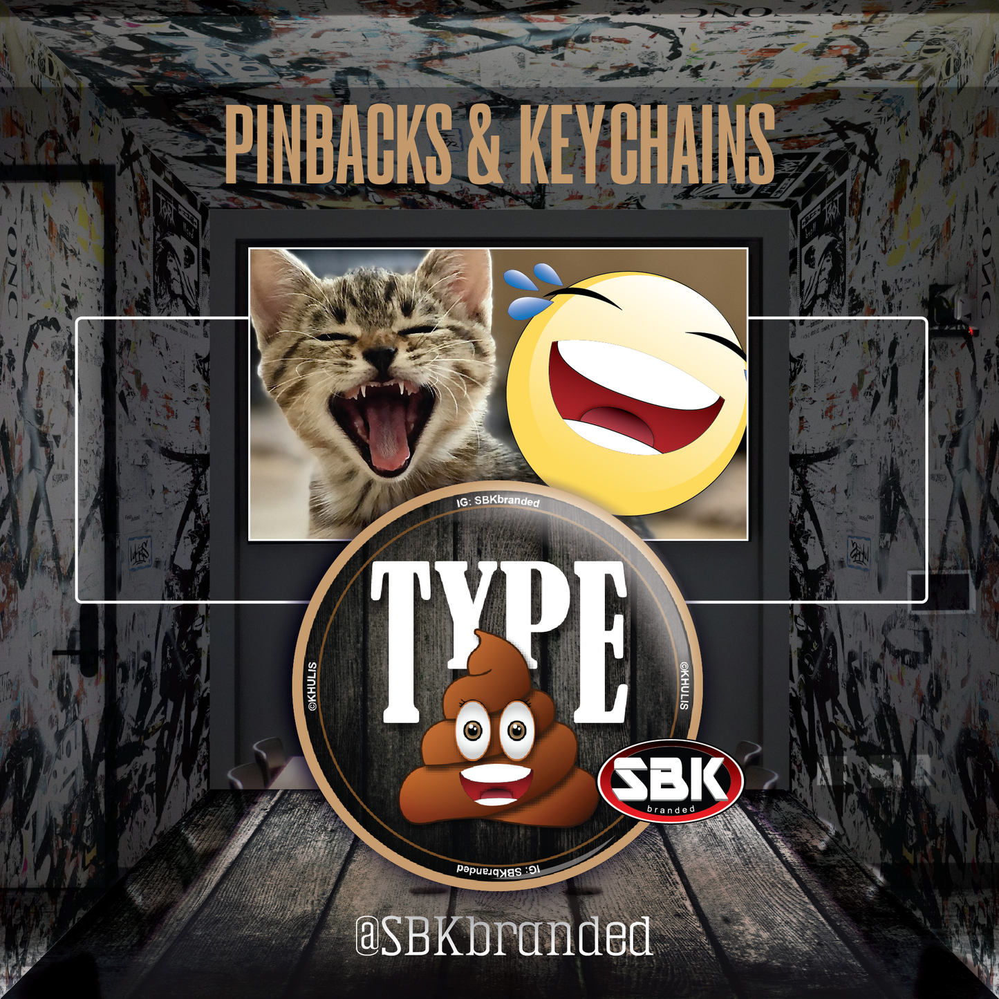Type S@#% Poop Emoji Pinback Photo Button